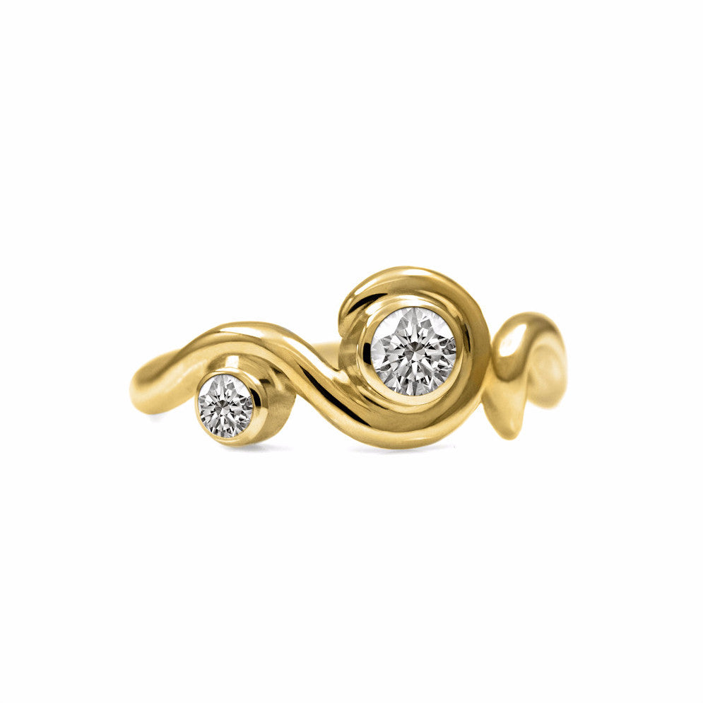 Entwine two stone diamond engagement ring - 18ct yellow gold and diamond