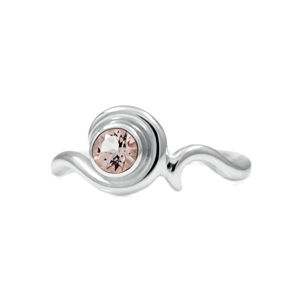 Entwine solitaire engagement ring in sterling silver - morganite