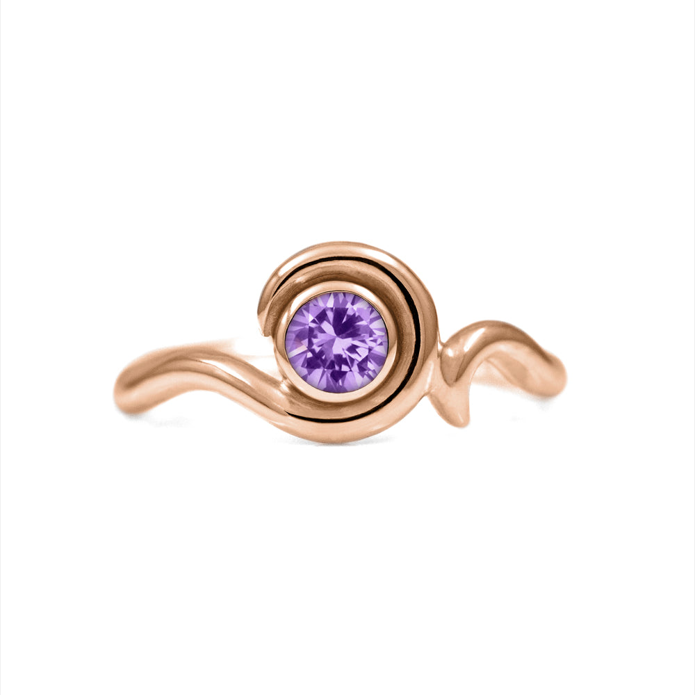 Entwine solitaire ring - gold and sapphire