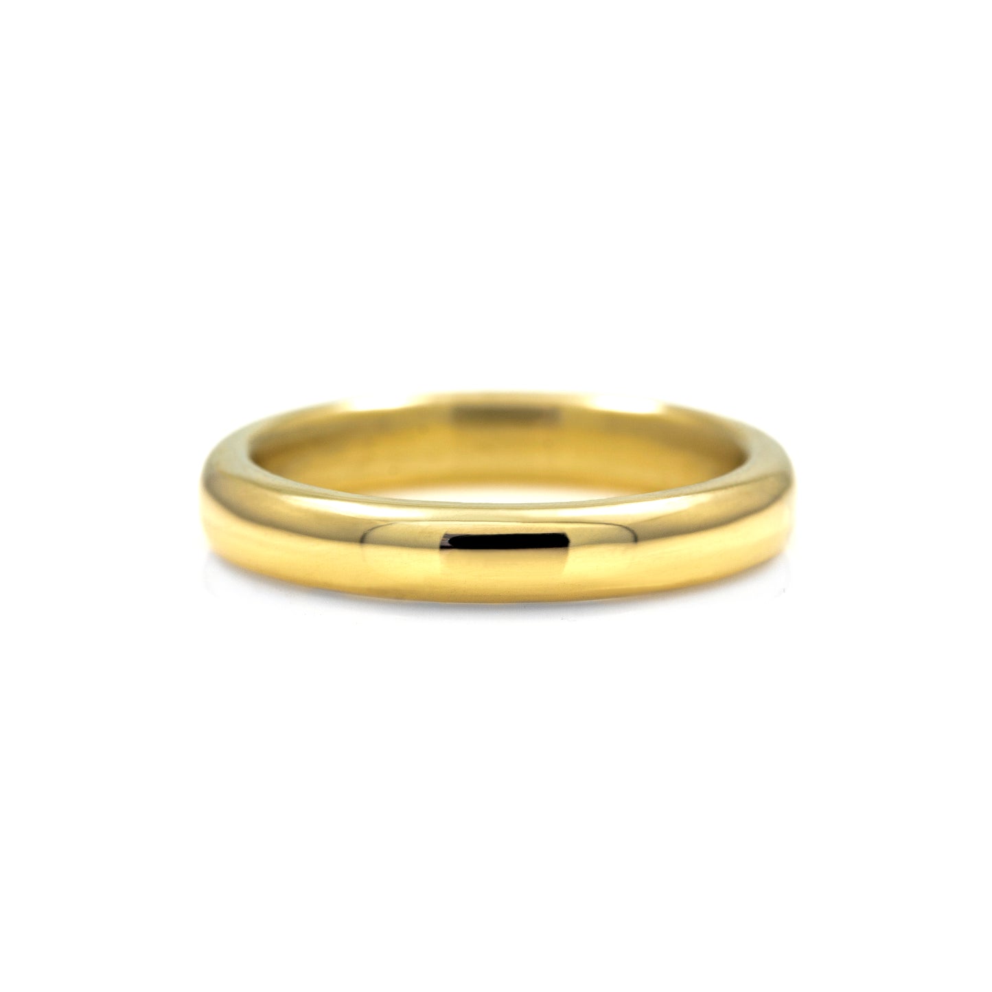 Court shaped wedding band recycled yellow gold