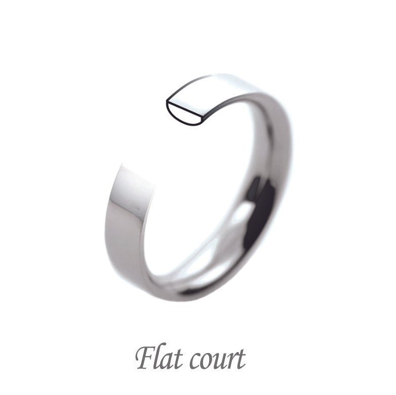 Flat court wedding band 