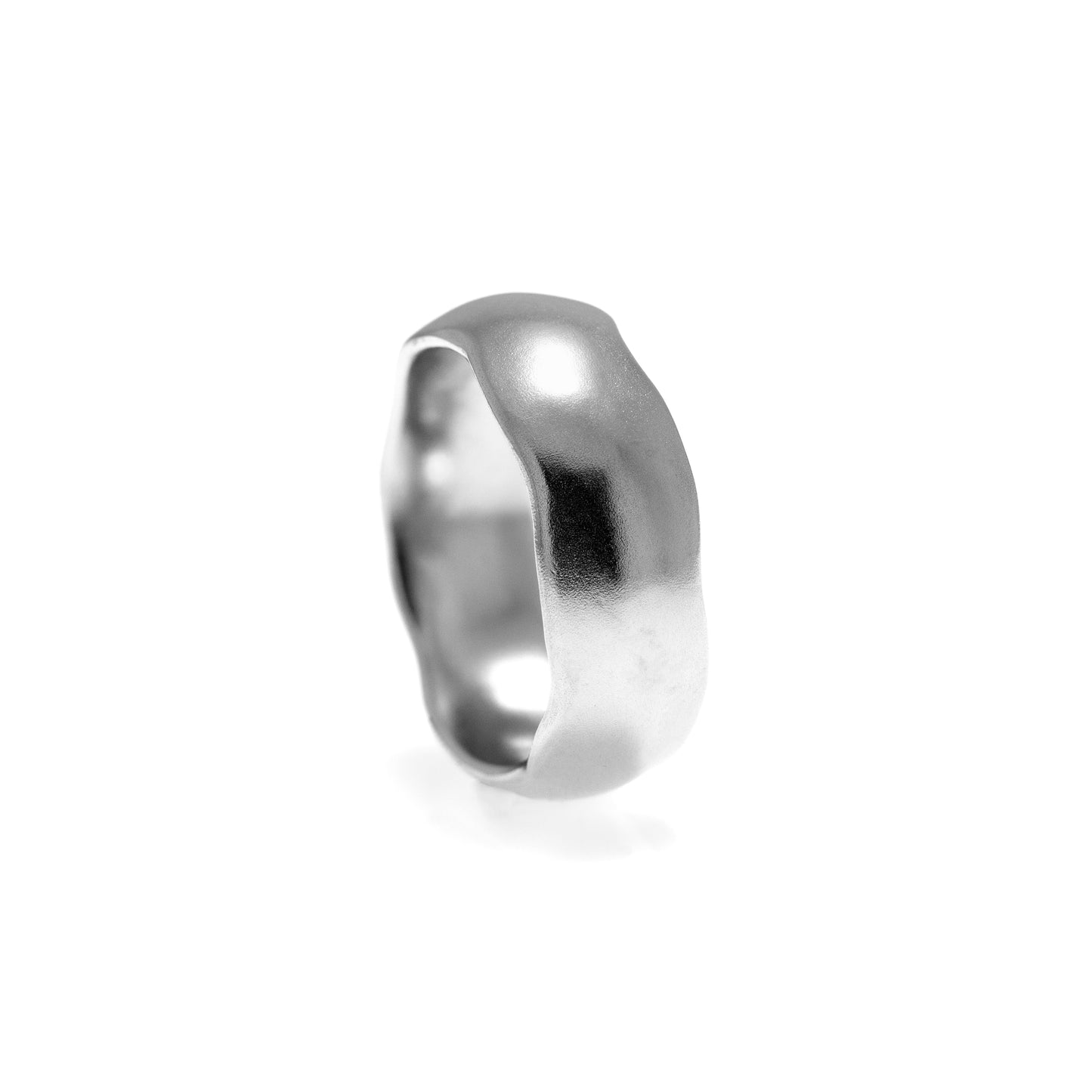 Fluid wedding ring palladium carved wedding band