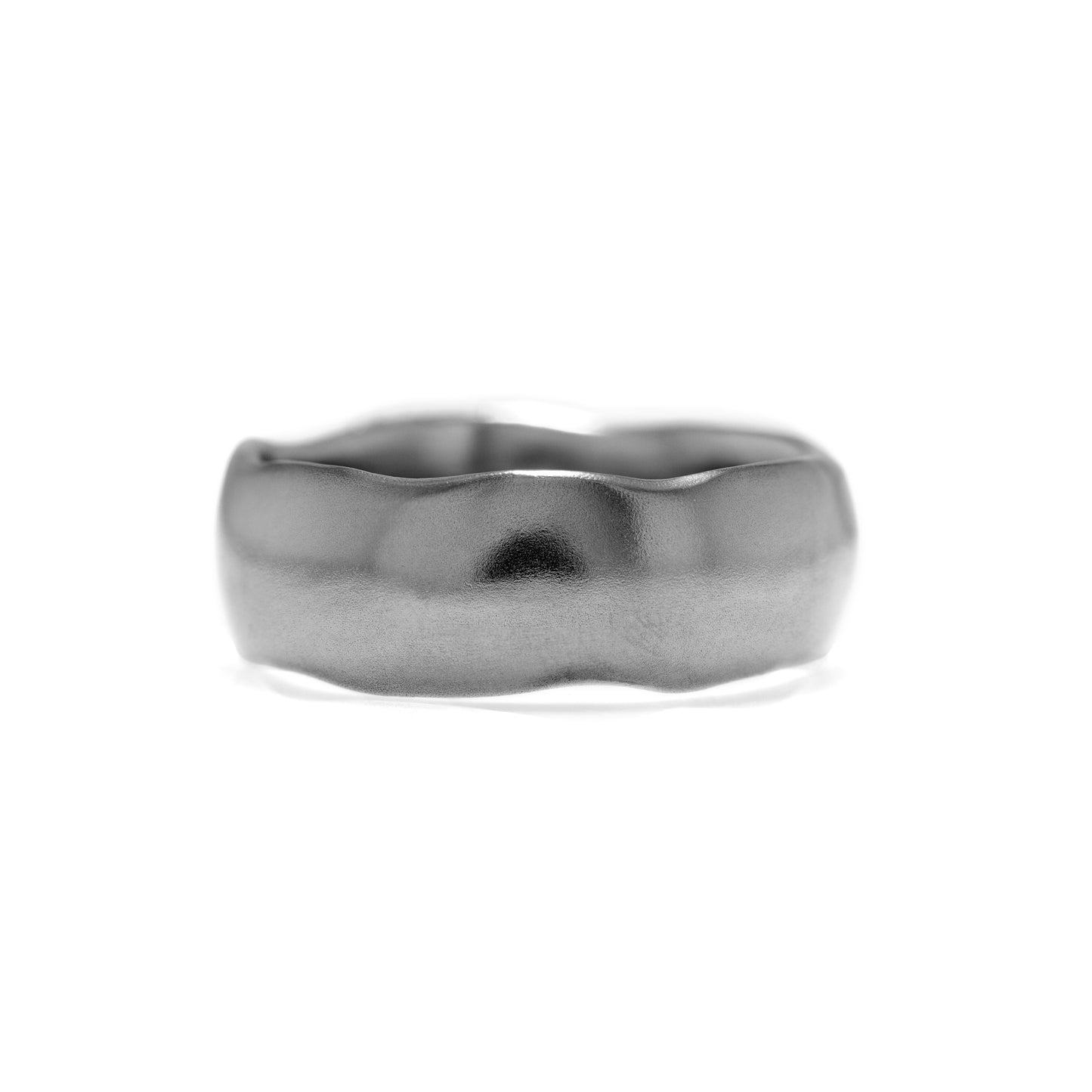 Fluid wedding ring palladium carved wedding band