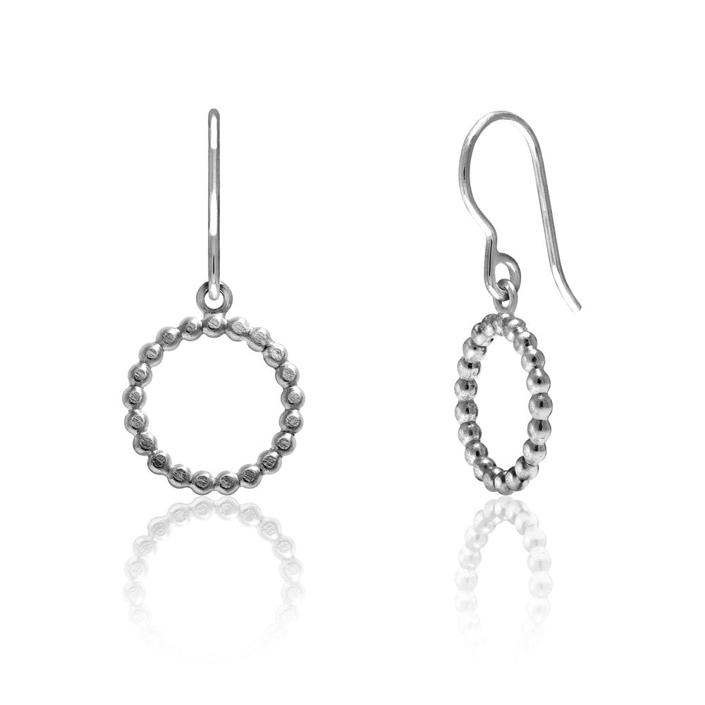 Sterling silver mini halo earrings