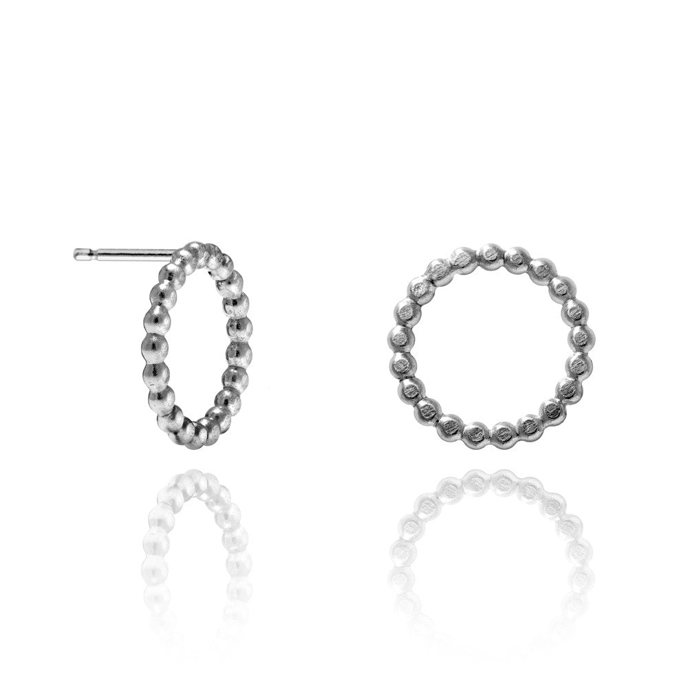 Sterling silver mini halo earrings