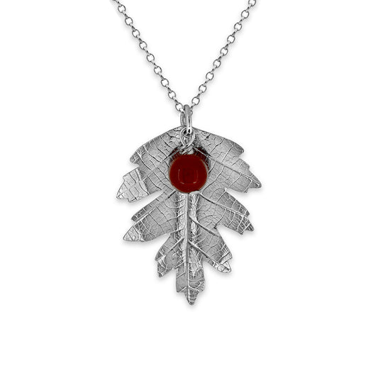 Hawthorn leaf and berry necklace - READY TO WEAR