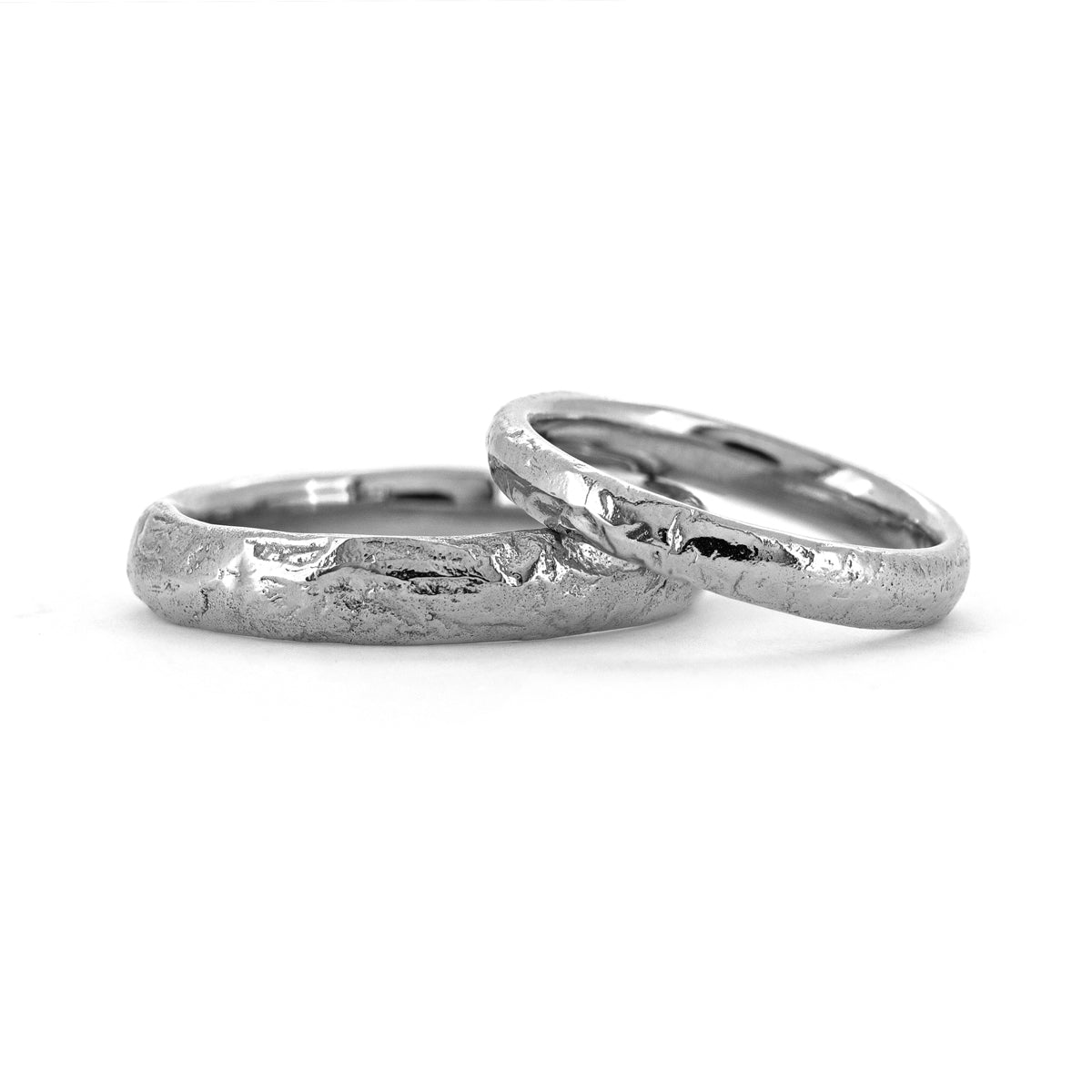 Molten wedding band textured wedding ring platinum