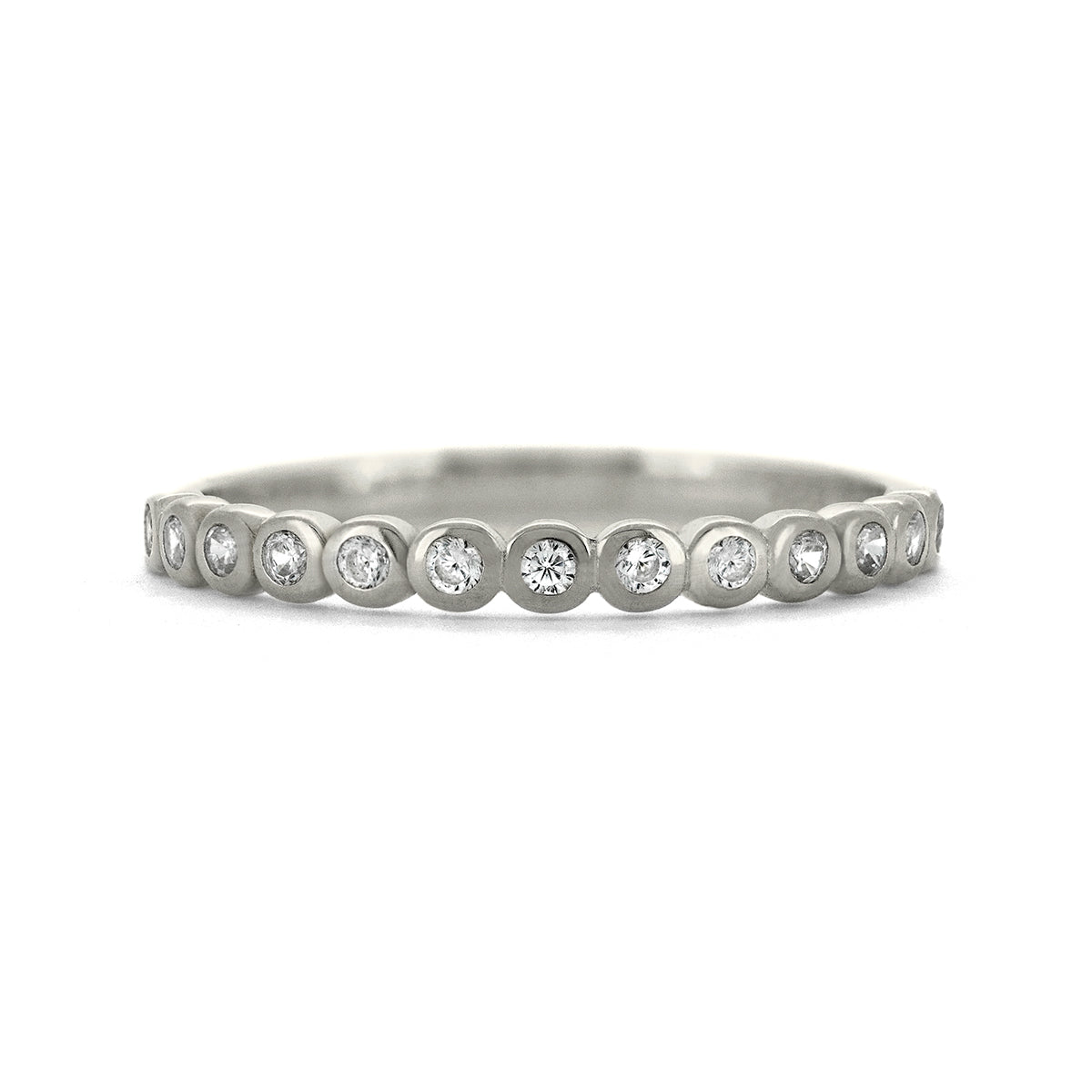 Rubover set diamond wedding ring