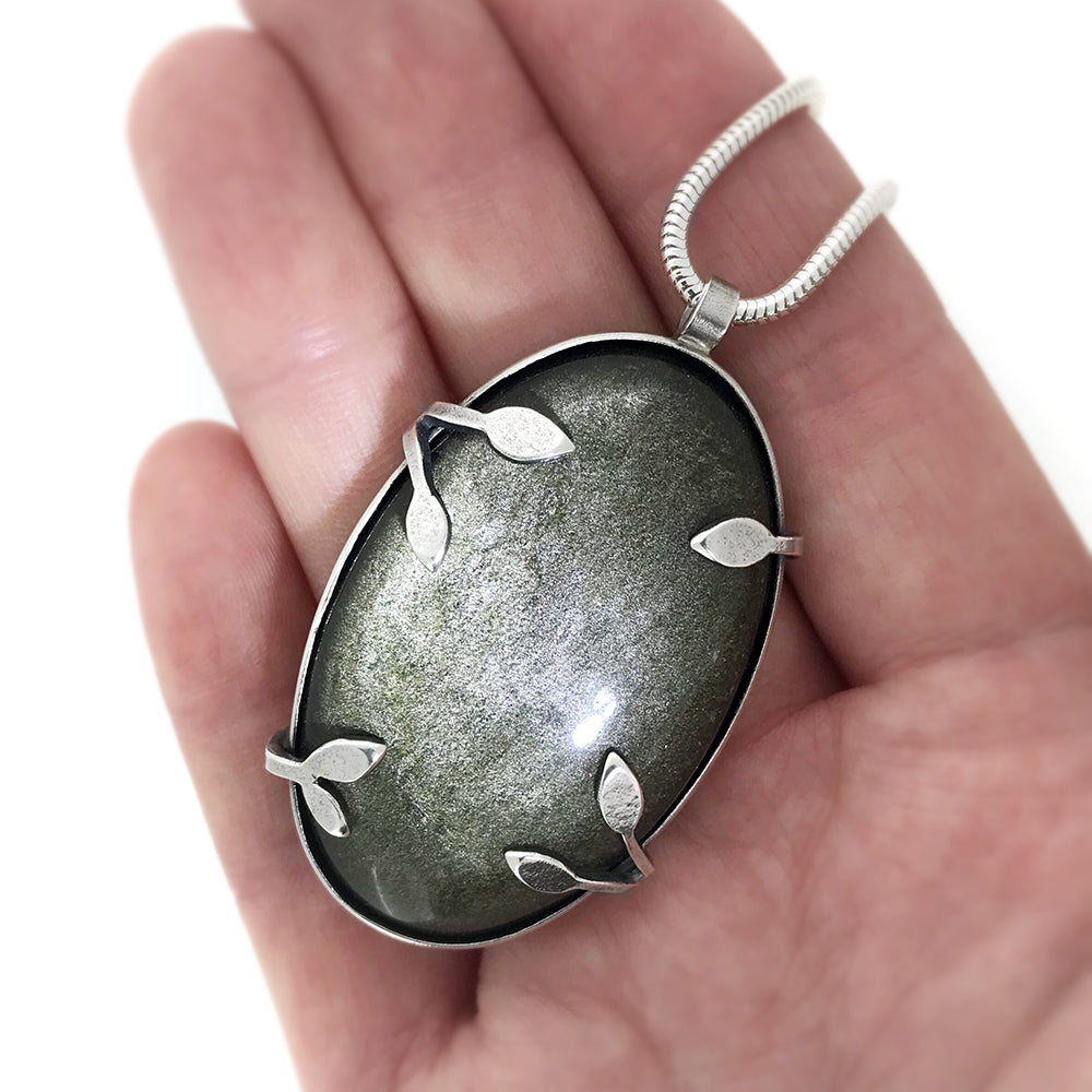 Wearing shop obsidian necklace