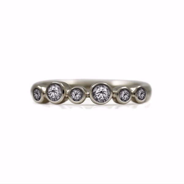 Halo eternity diamond ring - 18ct white gold and diamond