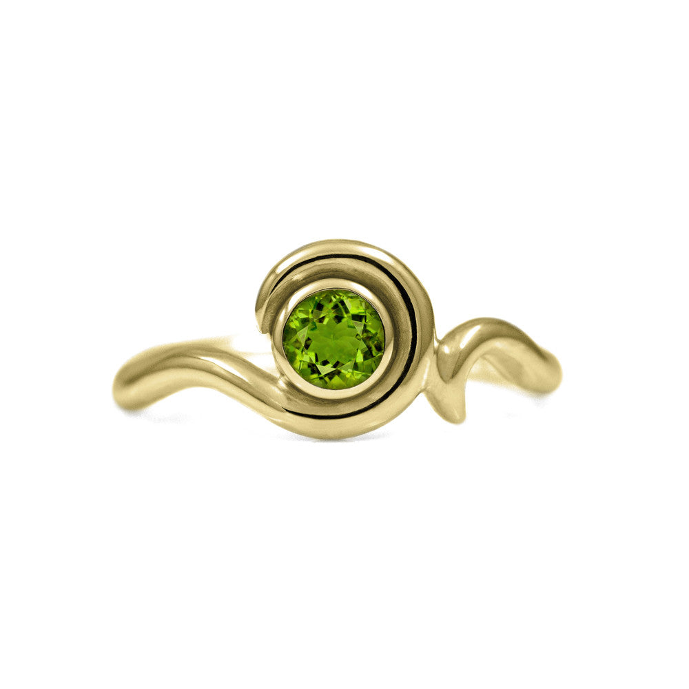 Entwine solitaire engagement ring in 9ct gold - yellow gold and peridot
