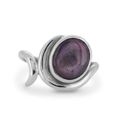 Entwine statement ring - silver and star ruby - ready to wear