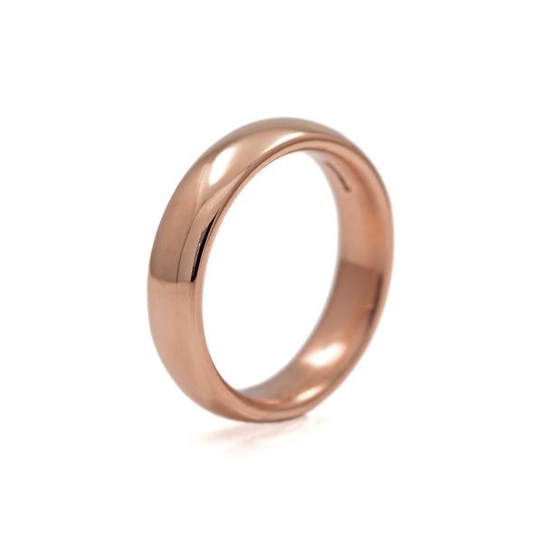Court shaped wedding band recycled rose gold