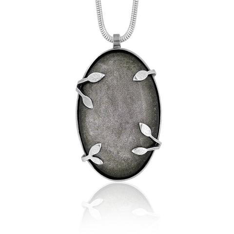 Spring necklace with golden obsidian - READY TO WEAR