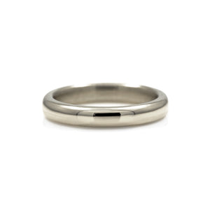 Court shaped wedding band recycled white gold
