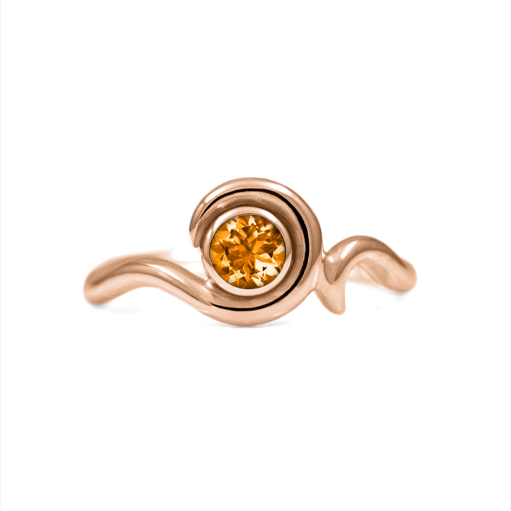 Entwine solitaire ring - gold and gemstone