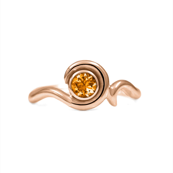 Entwine solitaire gemstone ring in 9ct gold