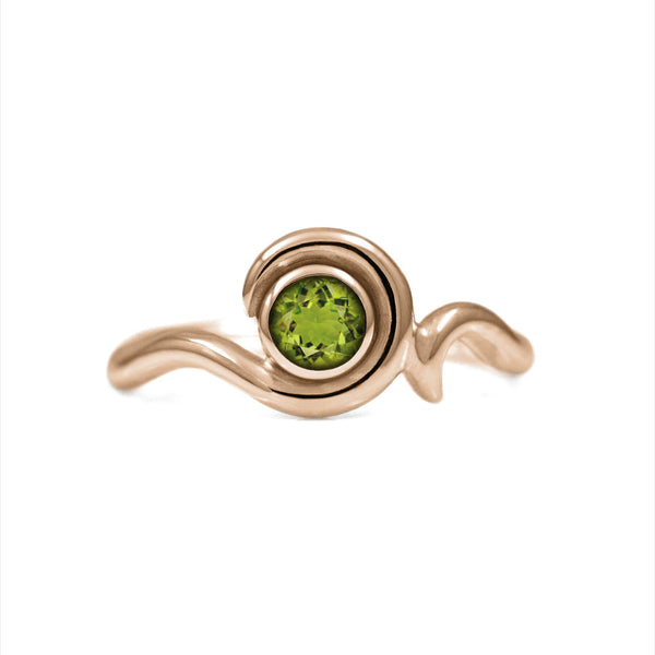 Entwine solitaire engagement ring in 9ct gold - rose gold and peridot