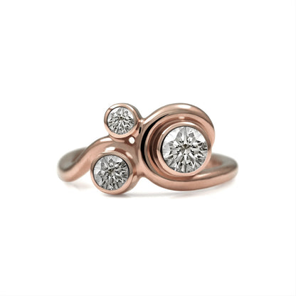 Entwine three stone engagement ring - 9ct rose gold and diamond