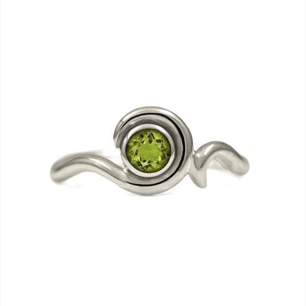 Entwine solitaire engagement ring in 9ct gold - white gold and peridot