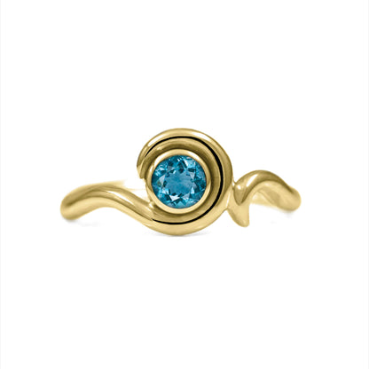 Entwine solitaire ring - gold and gemstone