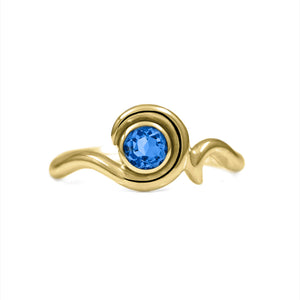 Entwine solitaire sapphire ring in 9ct gold