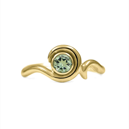 Entwine solitaire ring - gold and sapphire