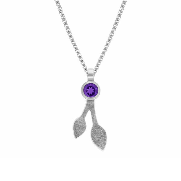 Spring pendant in sterling silver and gemstone
