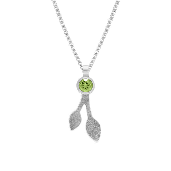 Spring pendant in sterling silver and gemstone