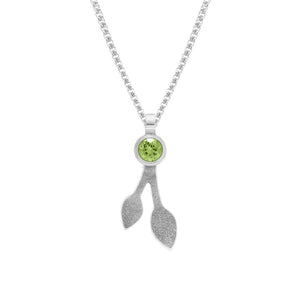 Spring pendant in sterling silver and gemstone - large - READY TO WEAR