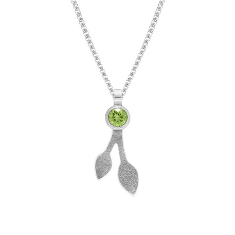 Spring pendant in sterling silver and gemstone - large - READY TO WEAR