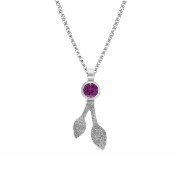 Spring pendant in sterling silver and gemstone