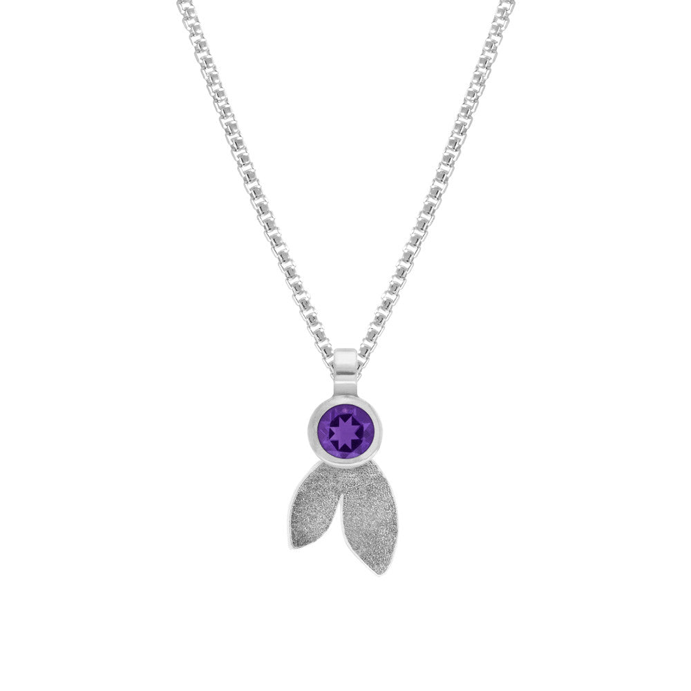Spring pendant in sterling silver and gemstone - READY TO WEAR