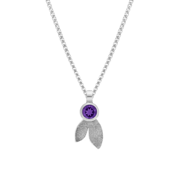 Spring pendant in sterling silver and gemstone