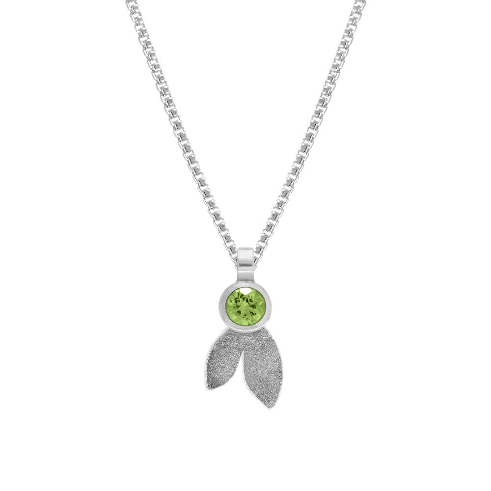 Spring pendant in sterling silver and gemstone