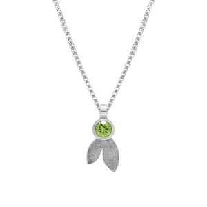 Spring pendant in sterling silver and gemstone