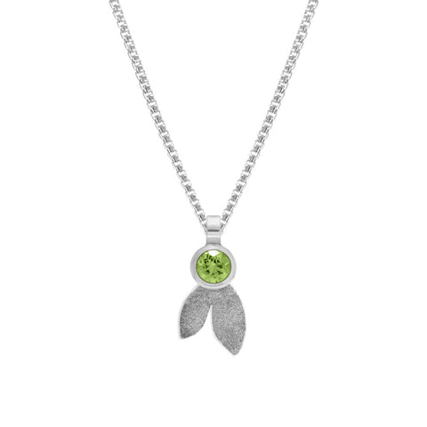 Spring pendant in sterling silver and gemstone