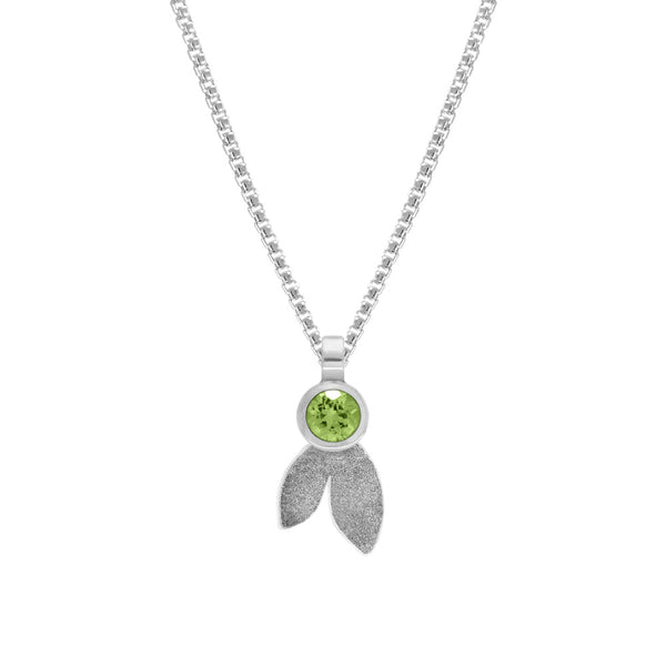 Spring pendant in sterling silver and gemstone