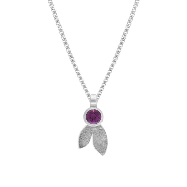 Spring pendant in sterling silver and gemstone - READY TO WEAR