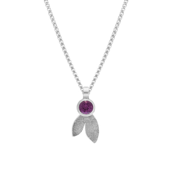 Spring pendant in sterling silver and gemstone