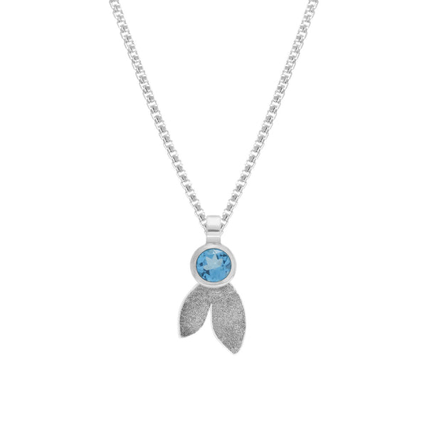 Spring pendant in sterling silver and gemstone