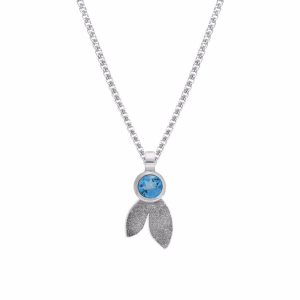 Spring pendant in sterling silver and gemstone