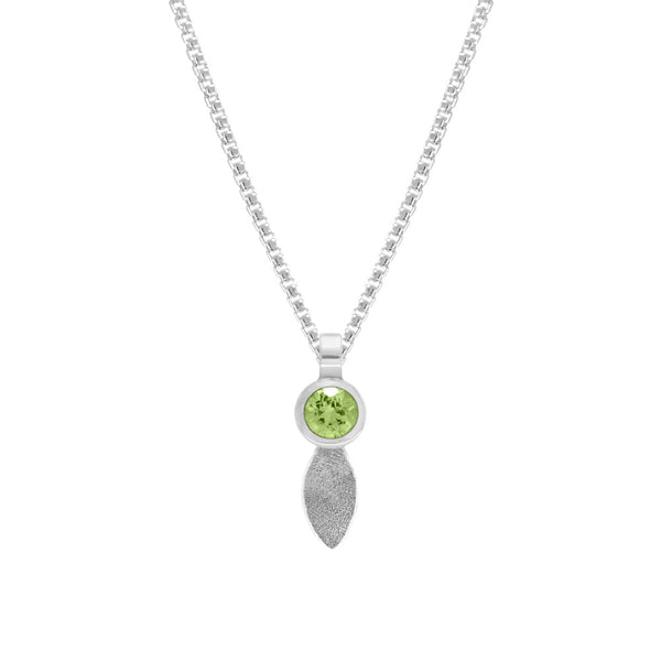 Spring pendant in sterling silver and gemstone