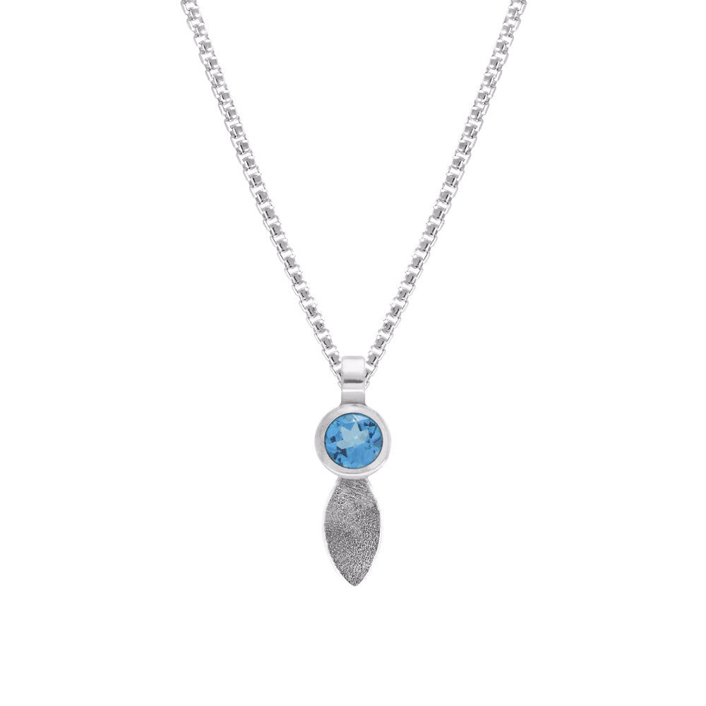 Spring pendant in sterling silver and gemstone