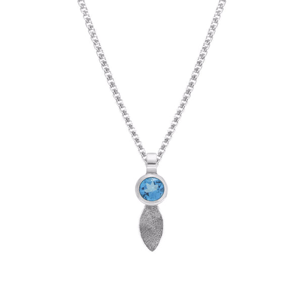 Spring pendant in sterling silver and gemstone