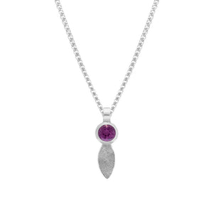 Spring pendant in sterling silver and garnet - small - READY TO WEAR