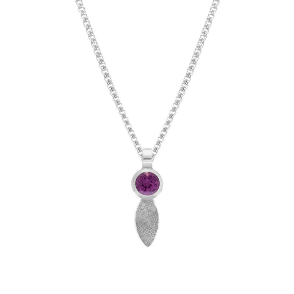 Spring pendant in sterling silver and gemstone