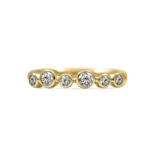 Rubover set diamond wedding ring yellow gold