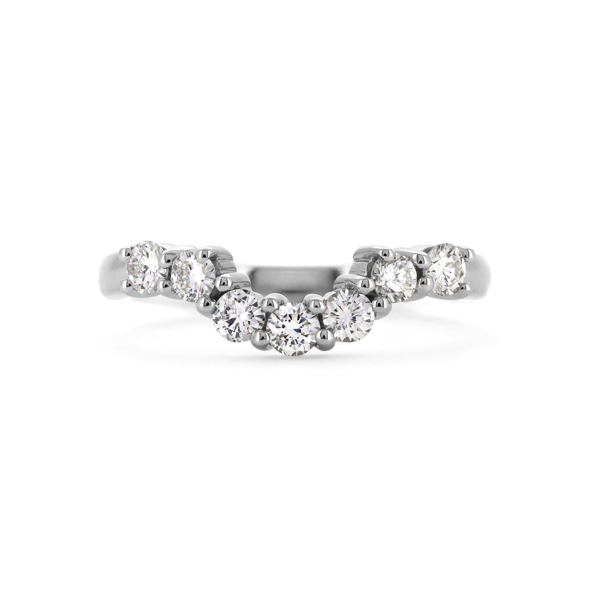 Diamond wedding ring shaped claw set diamond ring
