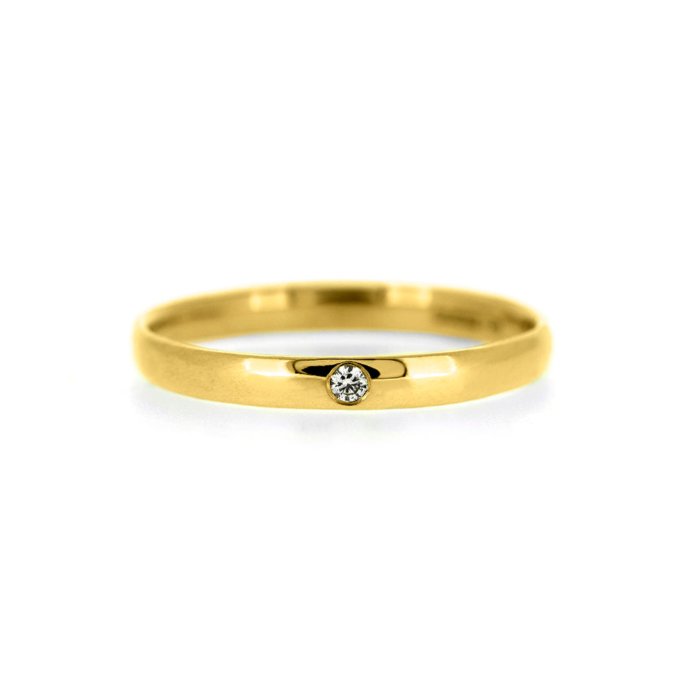 Wedding ring flush set with diamonds recycled yellow gold diamond wedding band